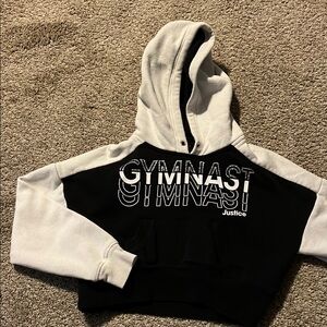 Justice Black and White Gymnast Hoodie